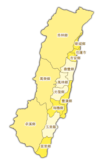花莲县市乡镇地图